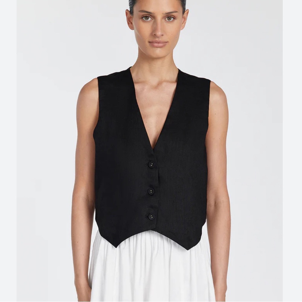 DISSH Banks Black Linen Vest